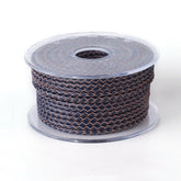 Dark Blue 3mm Bolo Braided Woven Round Leather Cord 1 Yards / 3 Feet / .9144 Meters
